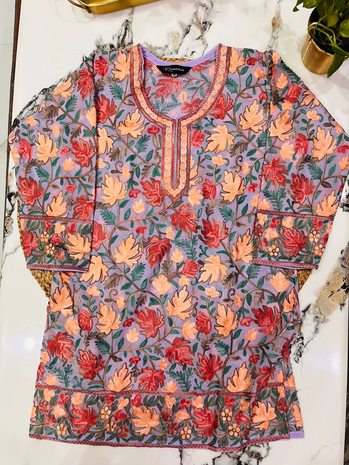 Kashmiri Georgette Short Kurta