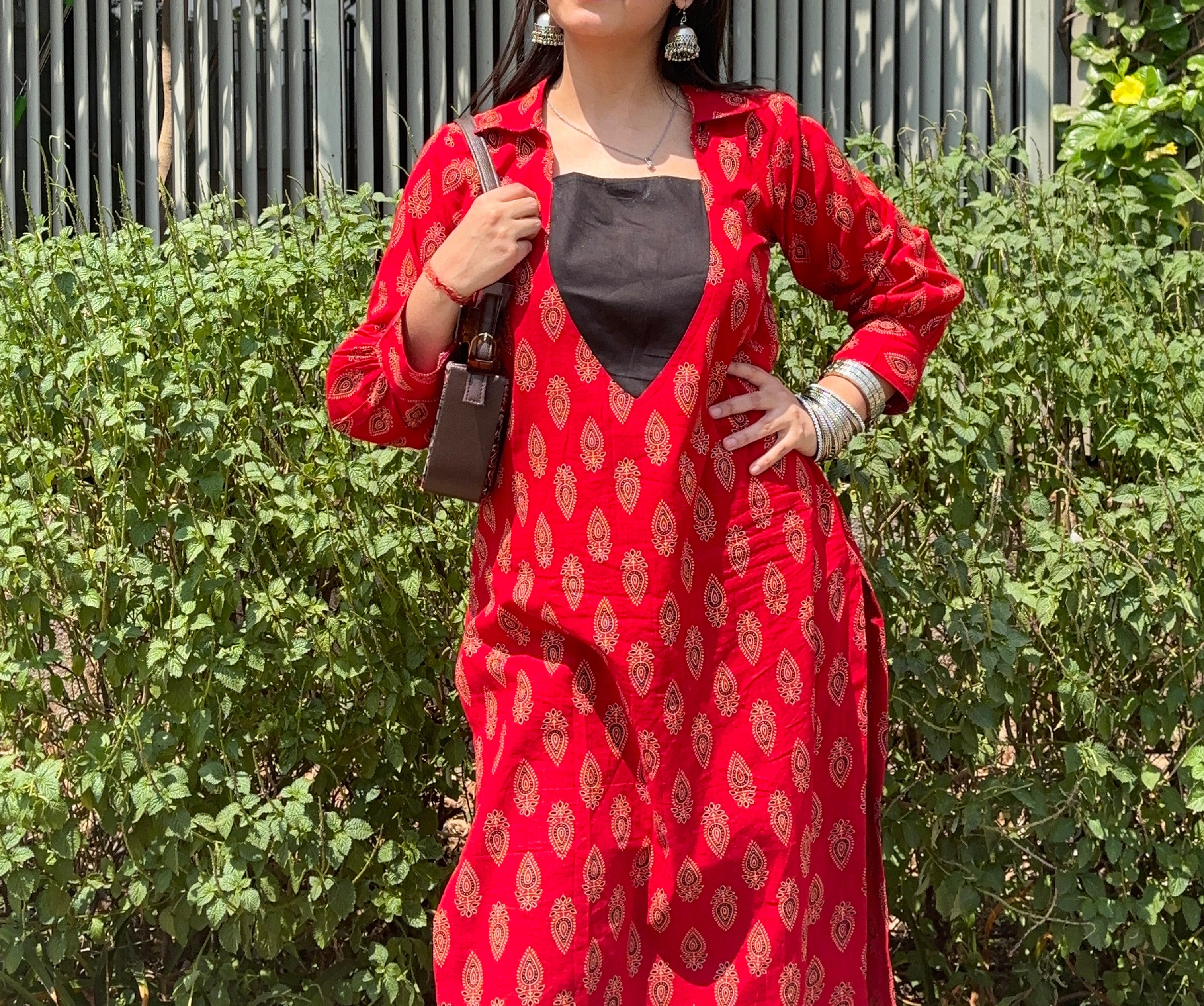 The Hot Lady Ajrakh Cotton Kurti