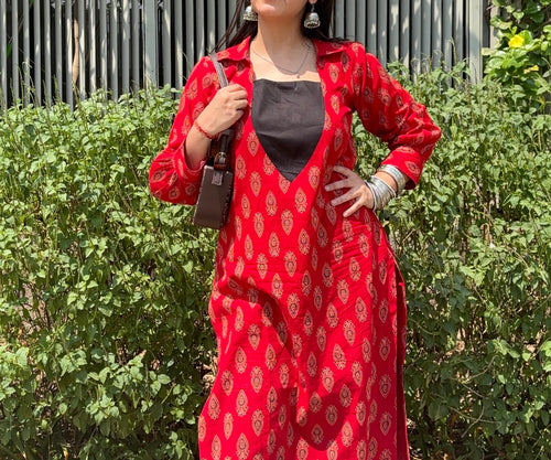 The Hot Lady Ajrakh Cotton Kurti