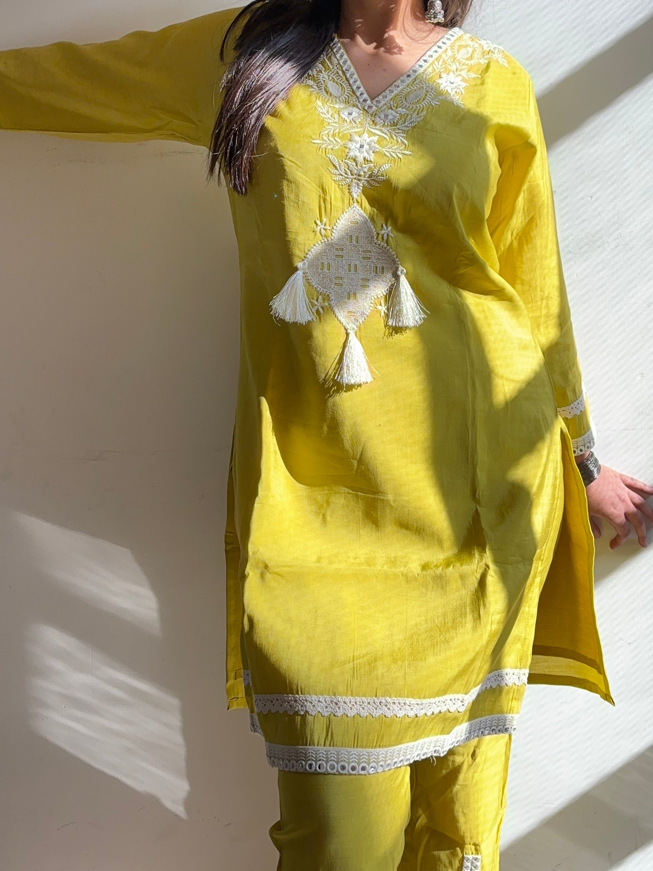 Embroidered Roman Silk Co-ord Set