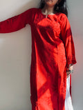 The Chatter Chanderi Silk Lucknowi Chikan Kurta
