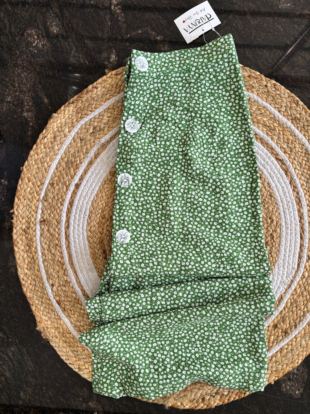 Green Crop Top & Skirt