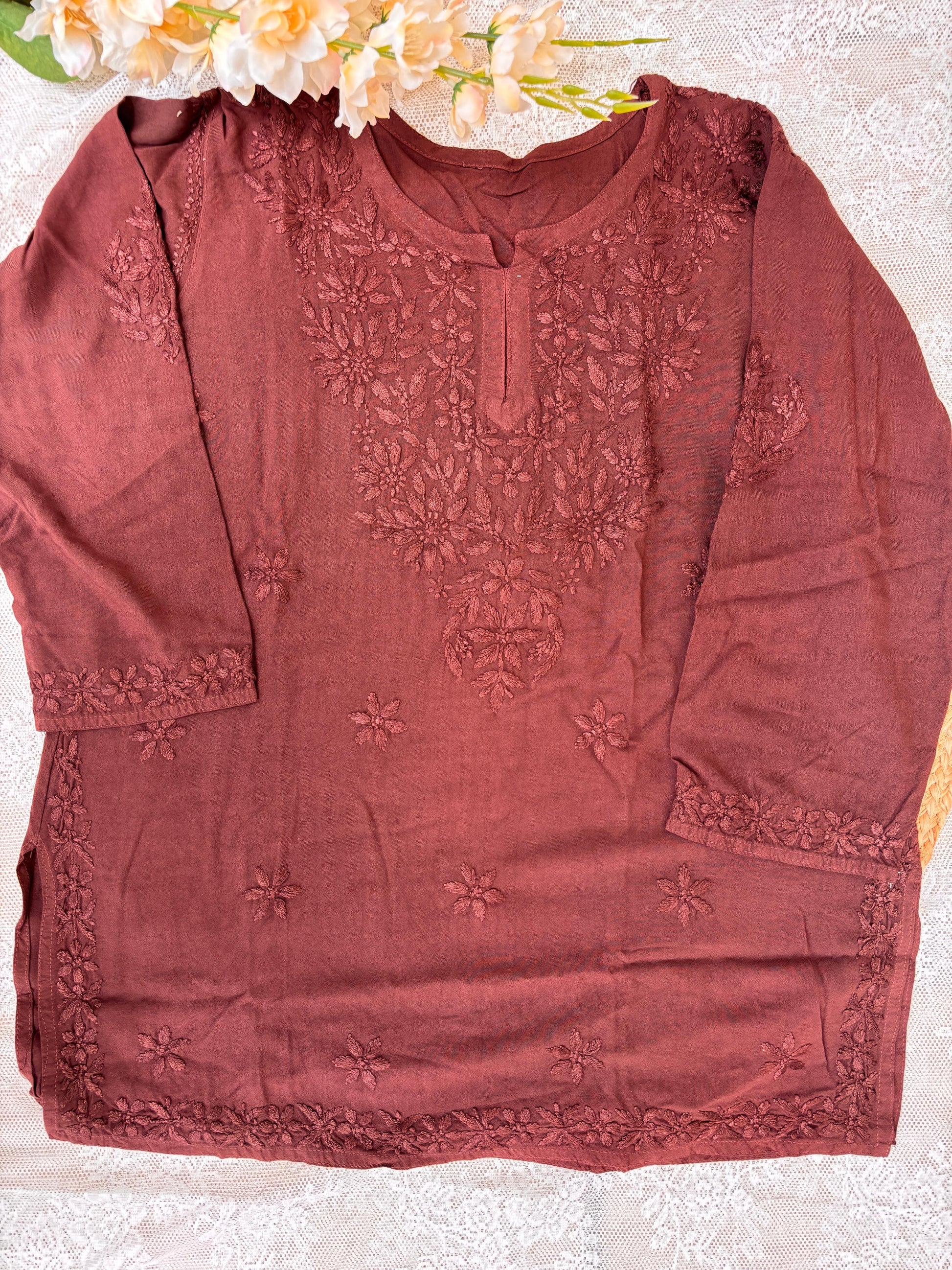 Brown Lucknowi kurta