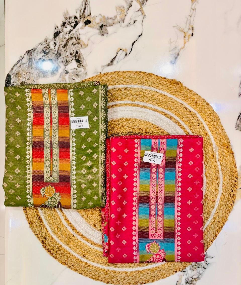 Unstitched Printed Woolen Suit with Intricate Prints