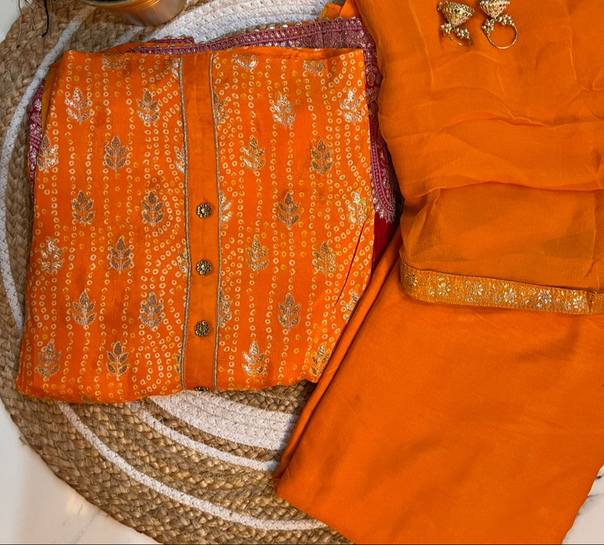 Unstitched Silk Suit with Banarasi Pattern.