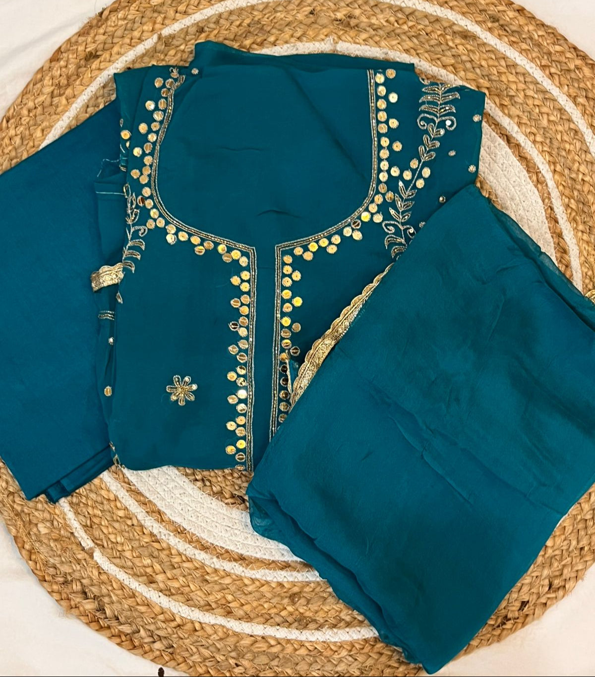 Unstitched Embellished Pure Organza Suit.