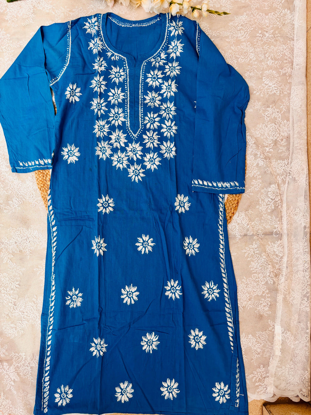 Blue Lucknowi Kurta