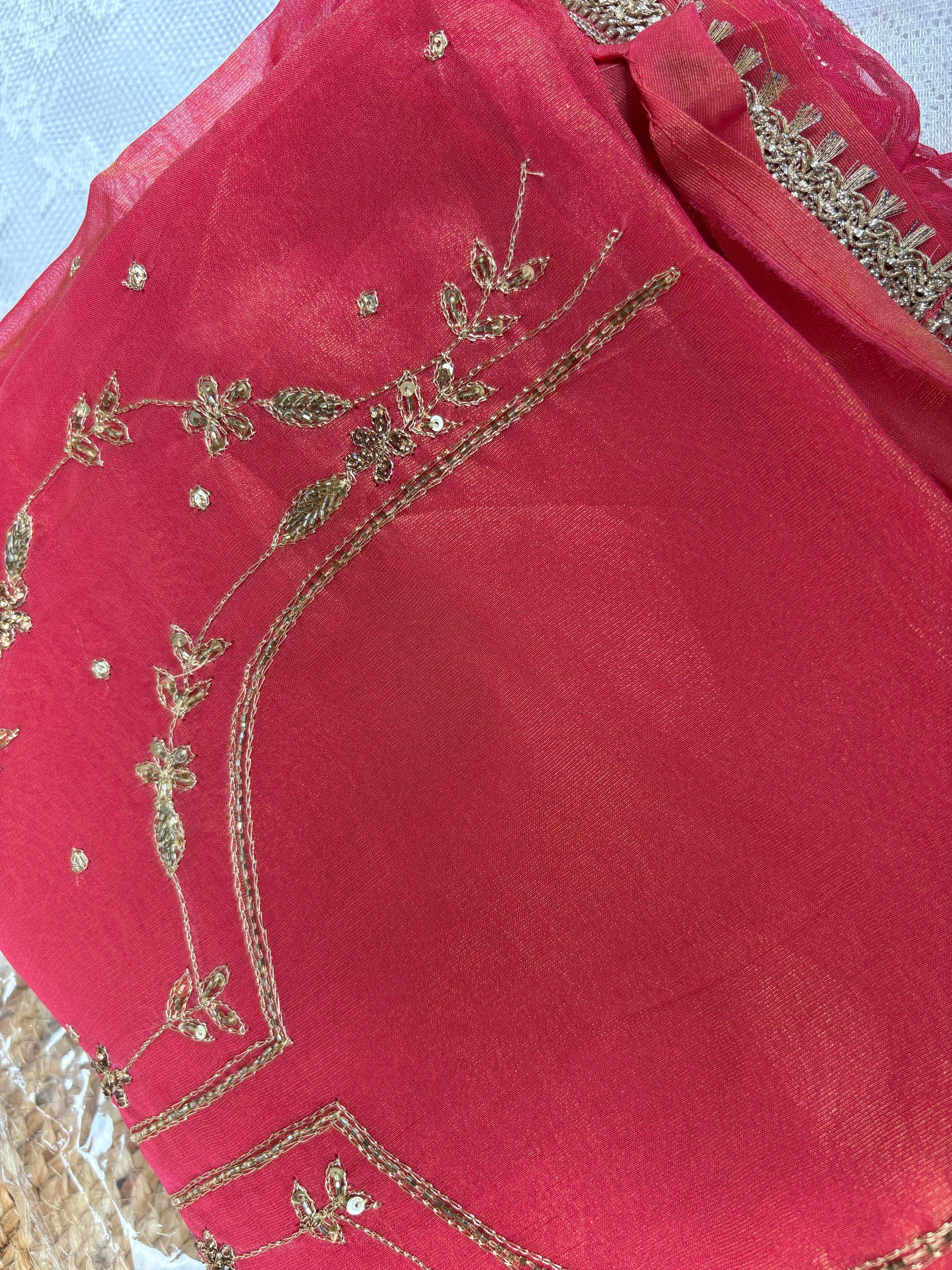 Unstitched Red Shimmer Suit
