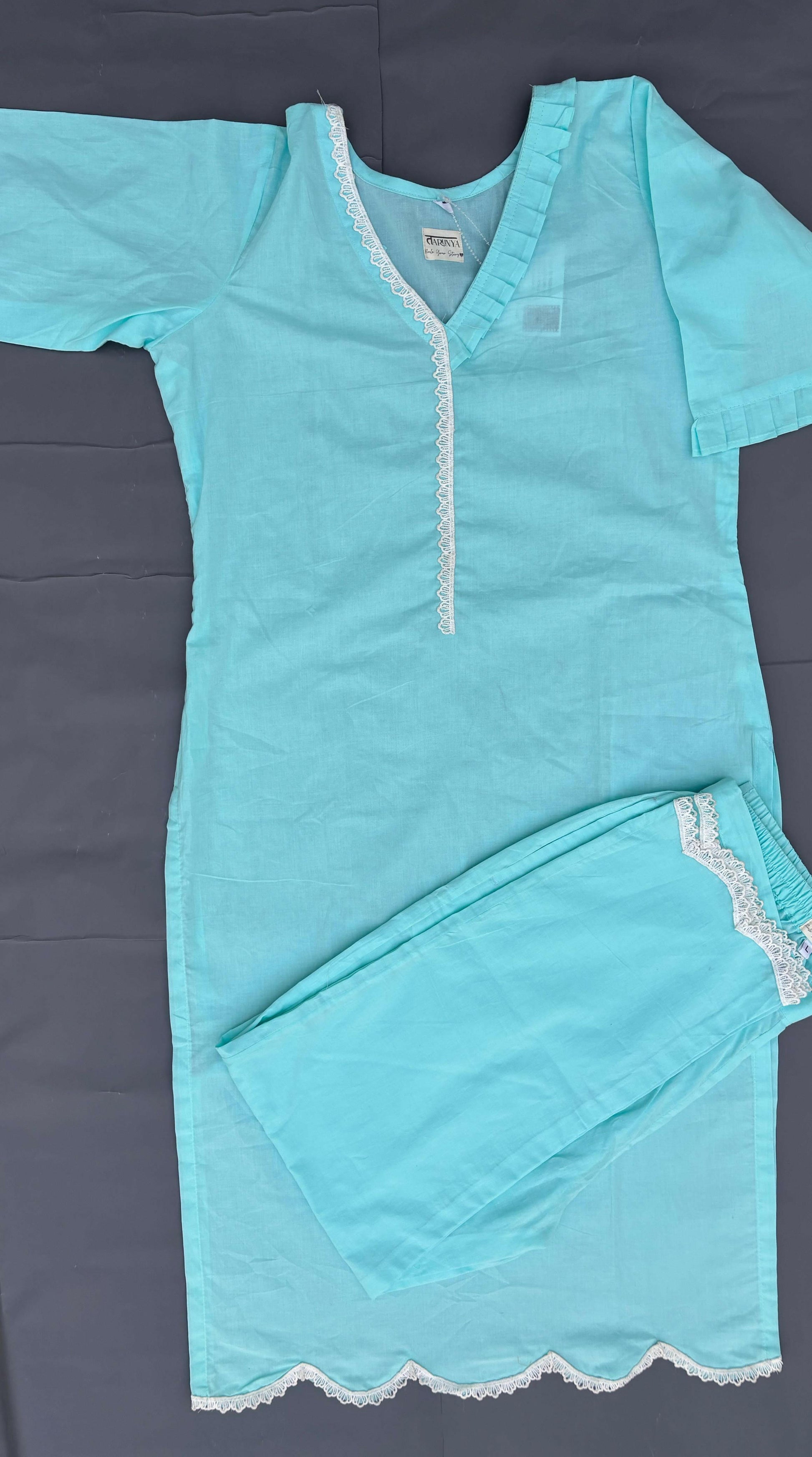 Light Blue Kurta & Pants Set.