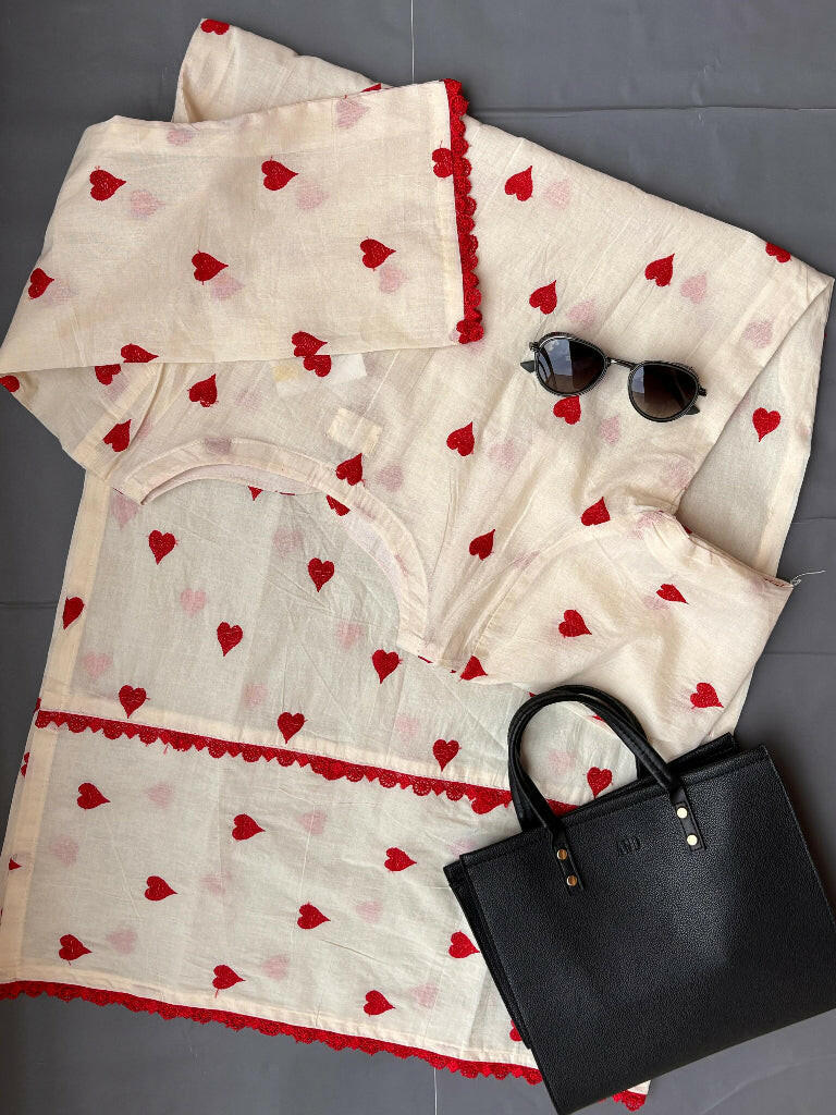 Heart Patterned Kurta.
