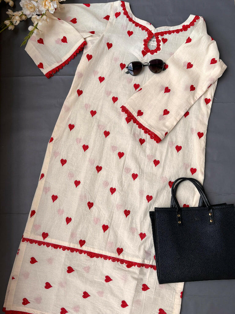 Heart Patterned Kurta.