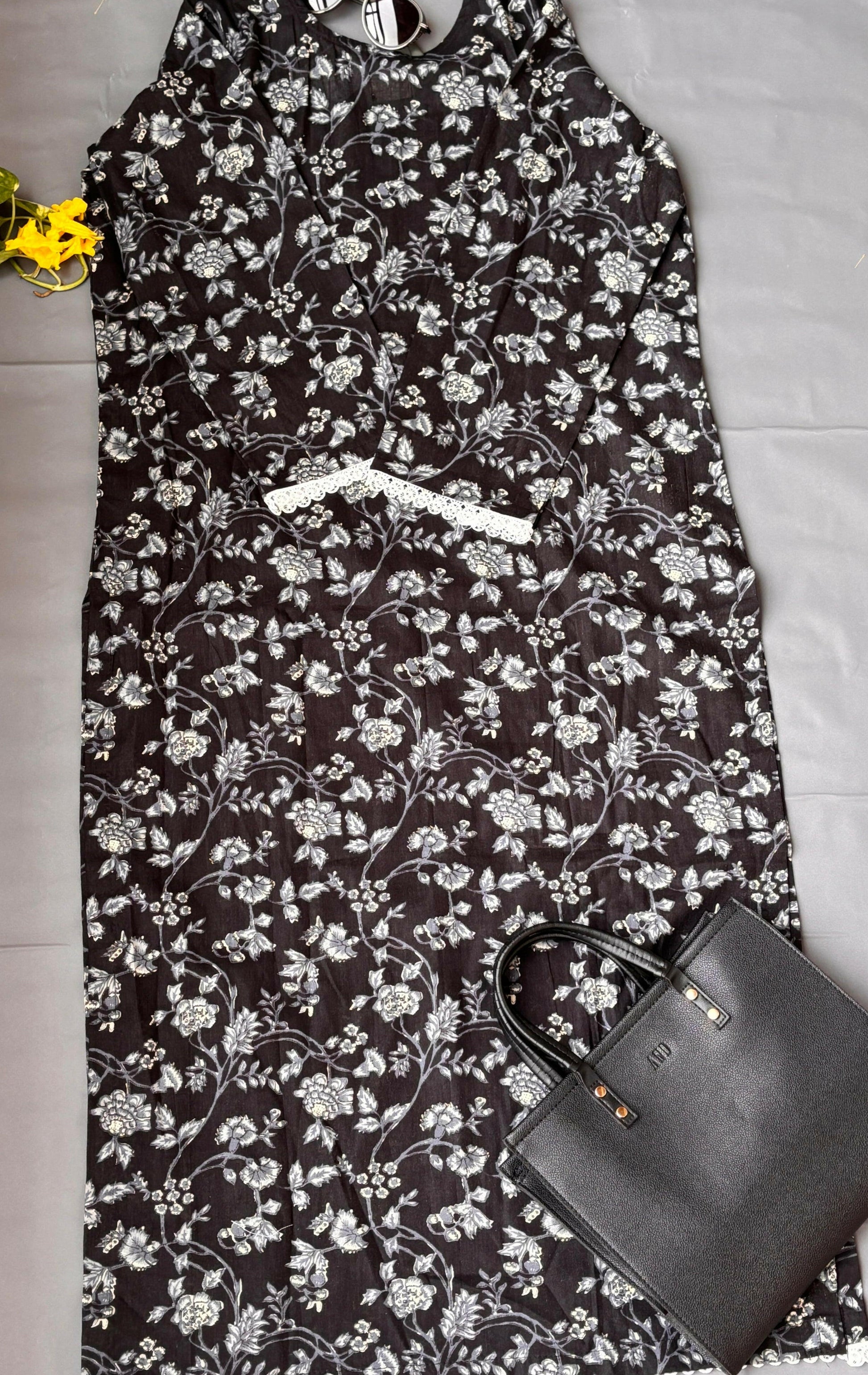 Beautiful Black Floral Suit Set.