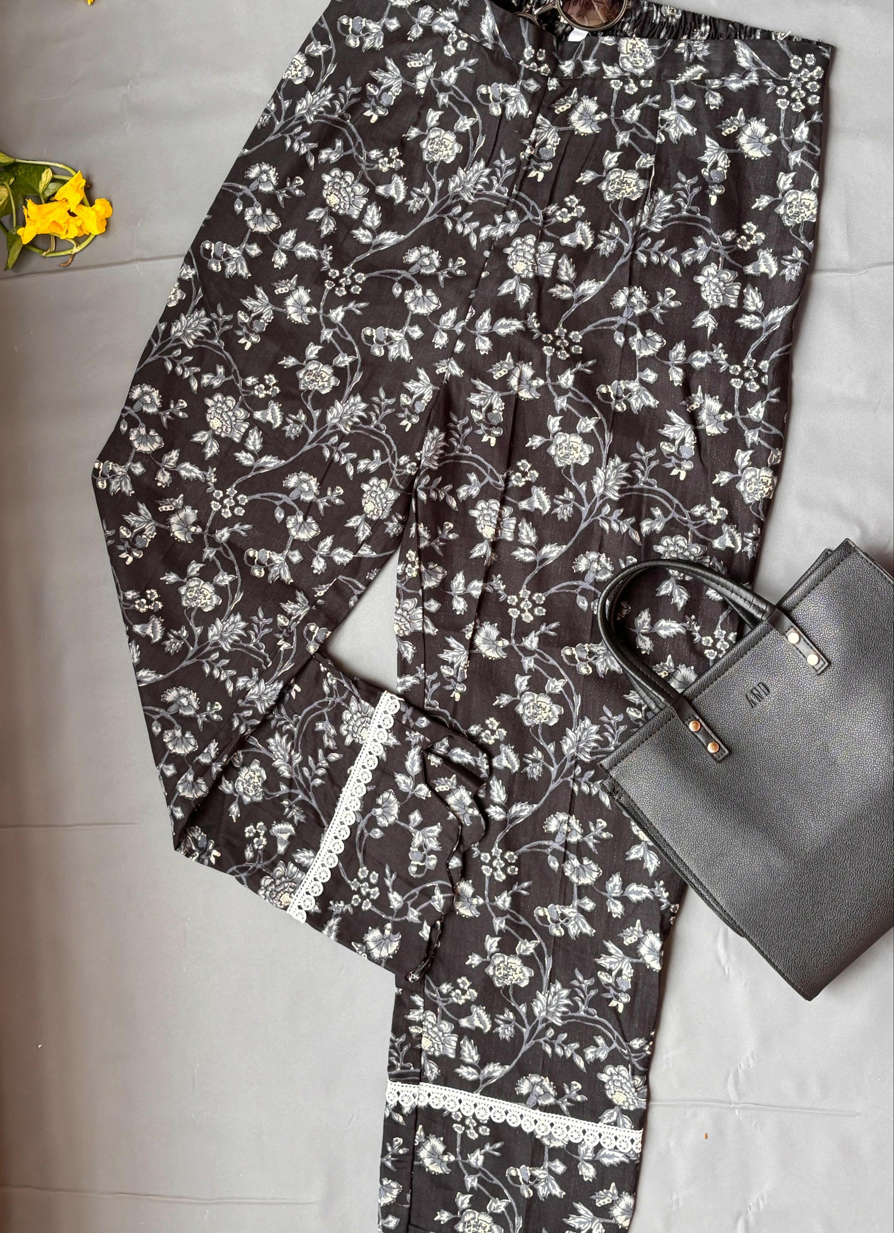 Beautiful Black Floral Suit Set.
