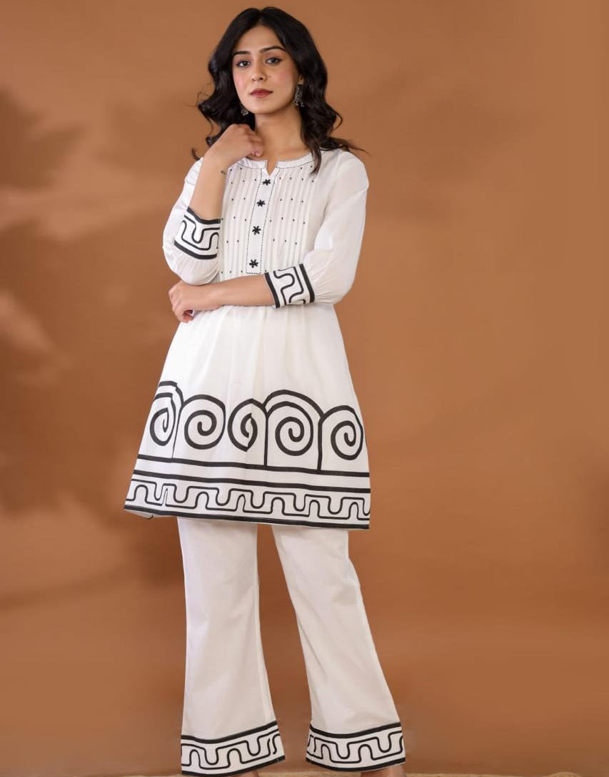 White and Black Coord Set.