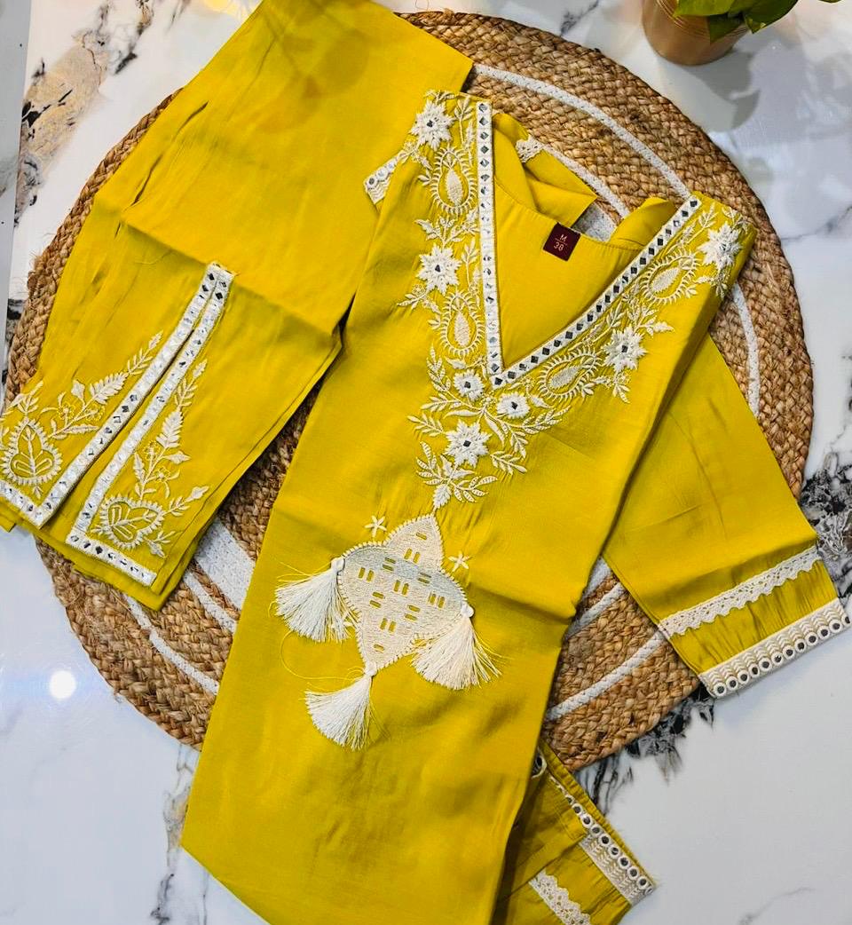 Embroidered Roman Silk Co-ord Set