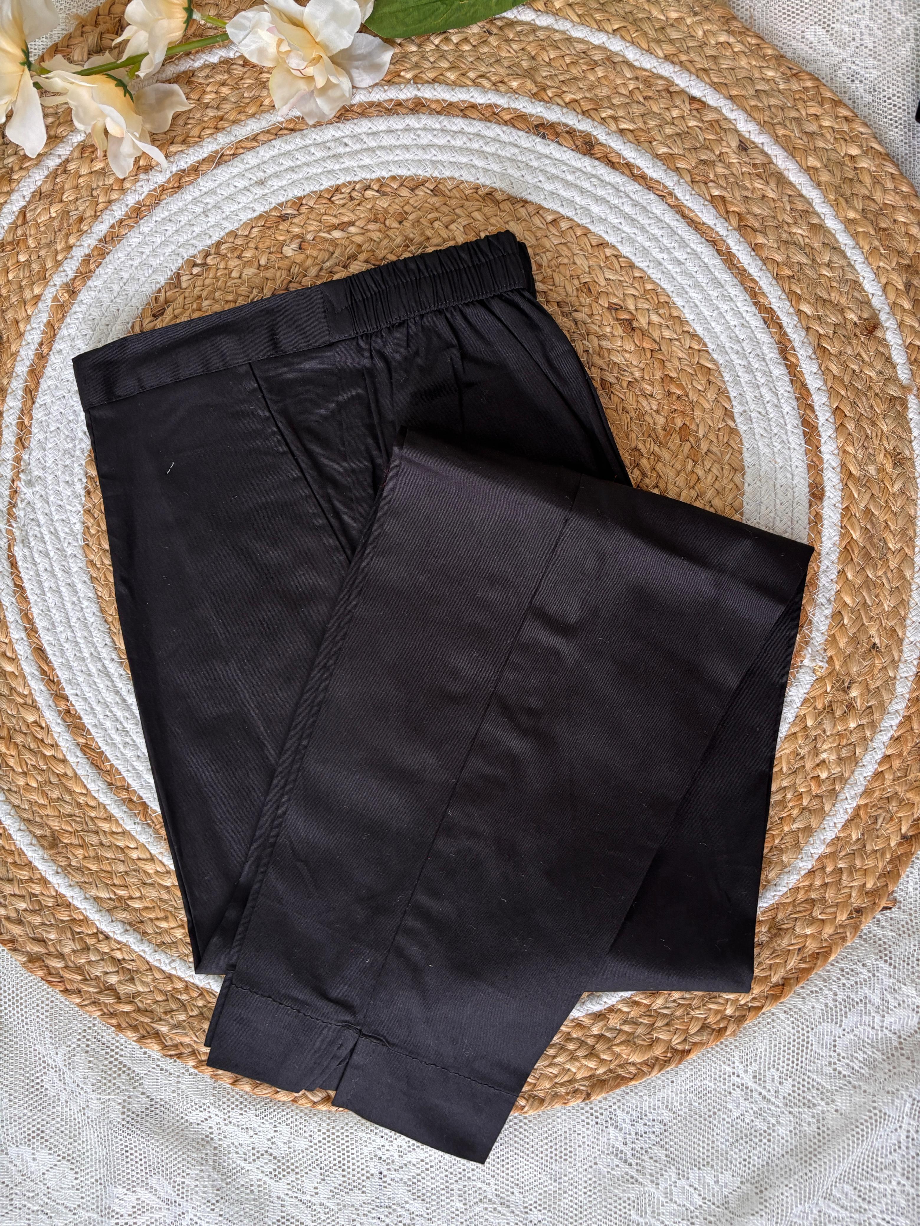 Black Pure Cotton Pants