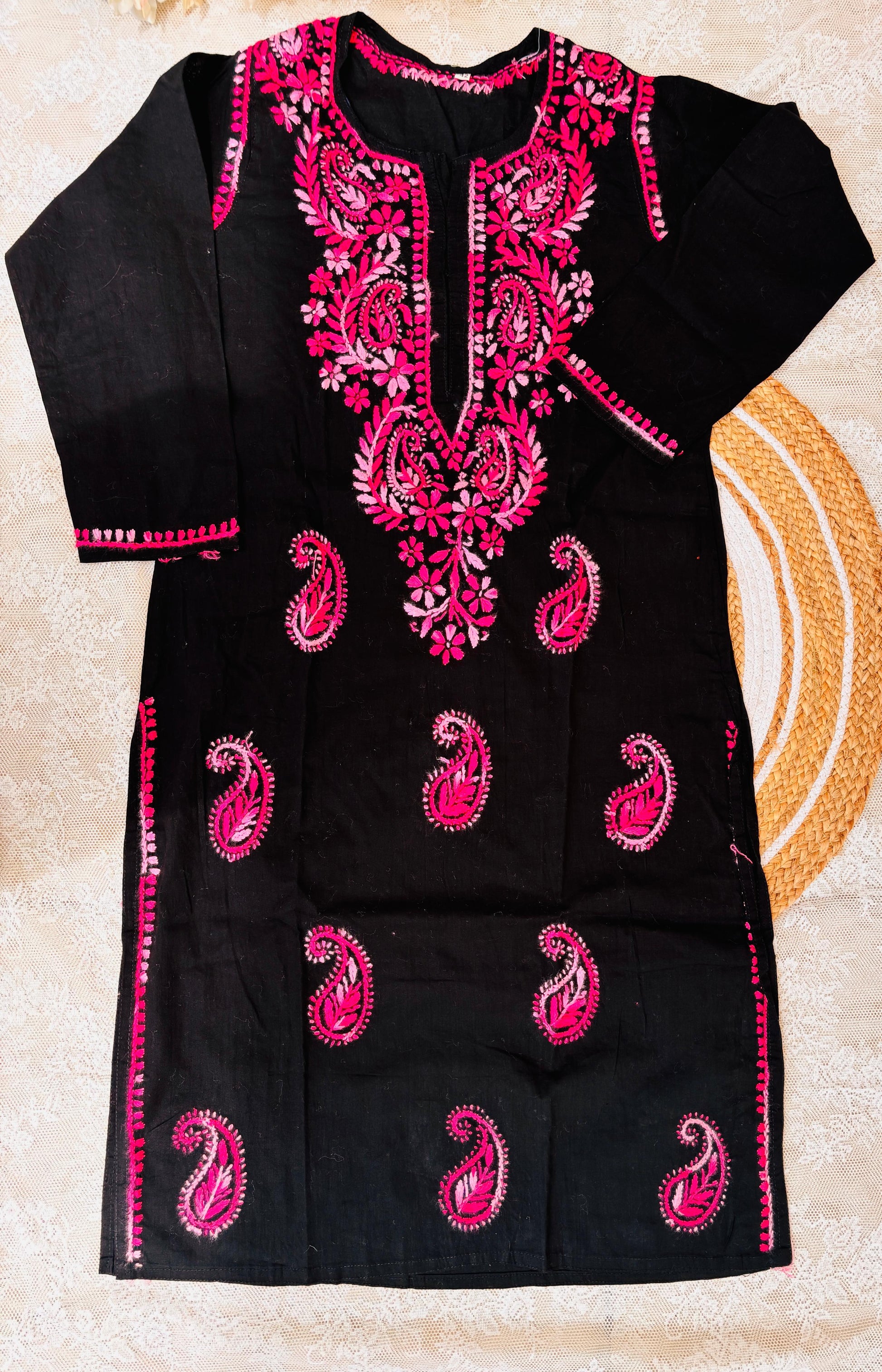 Black Lucknowi  Kurta