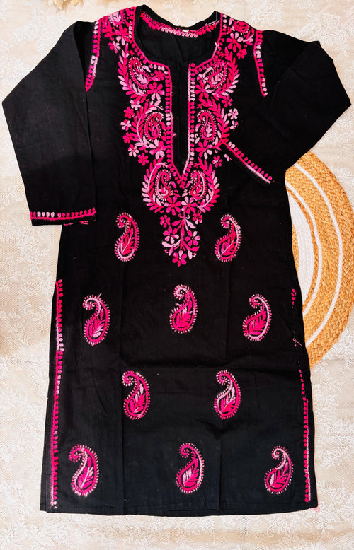 Black Lucknowi  Kurta