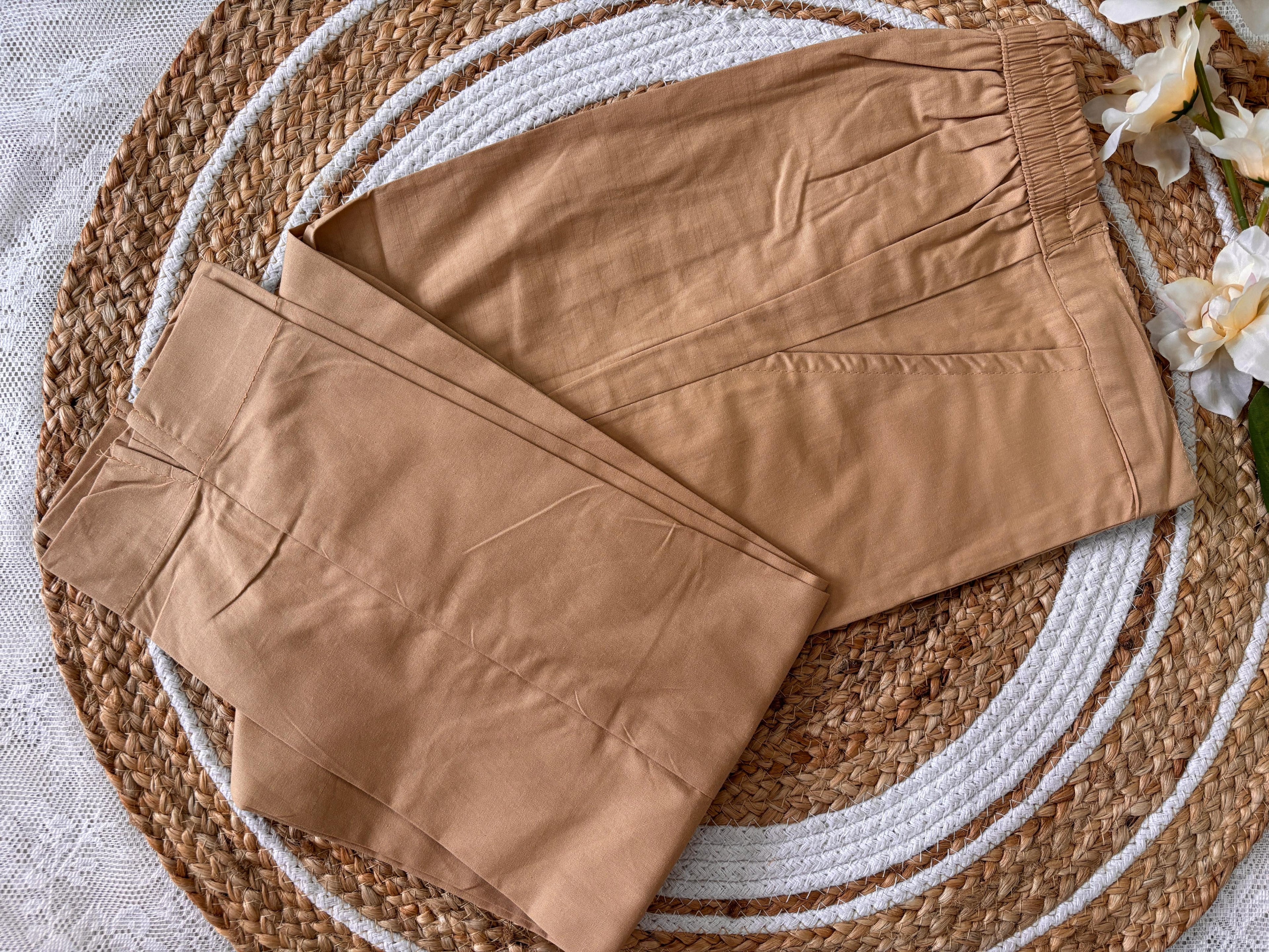 Beige Pure Cotton Pants