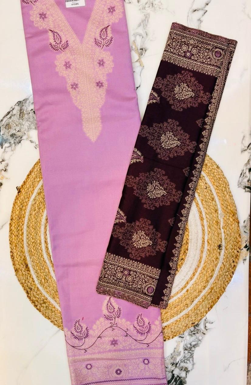 Unstitched Intricate Prints with Embroidery Woolen Suit