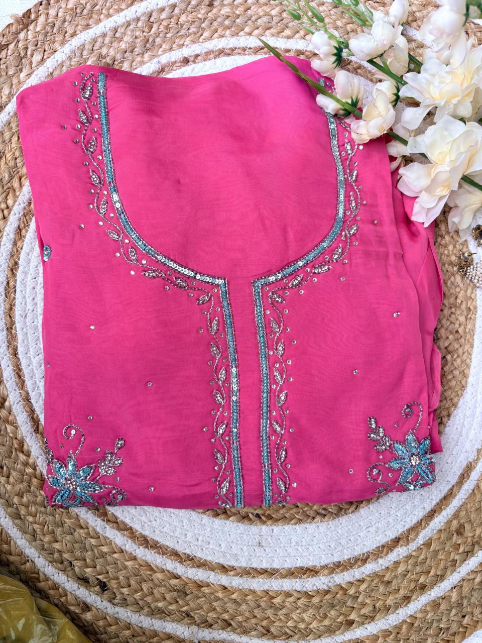 Organza Embroidered Party Wear Suit