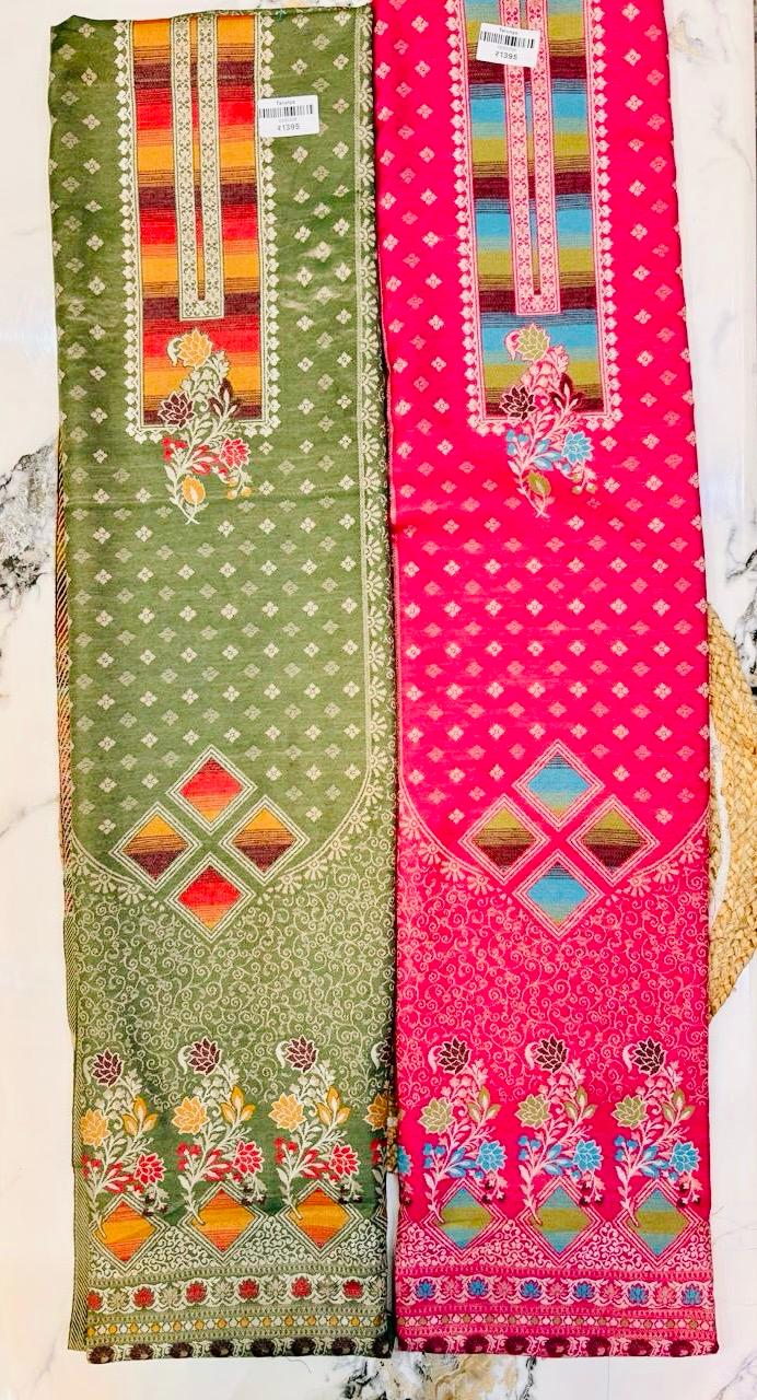 Unstitched Printed Woolen Suit with Intricate Prints