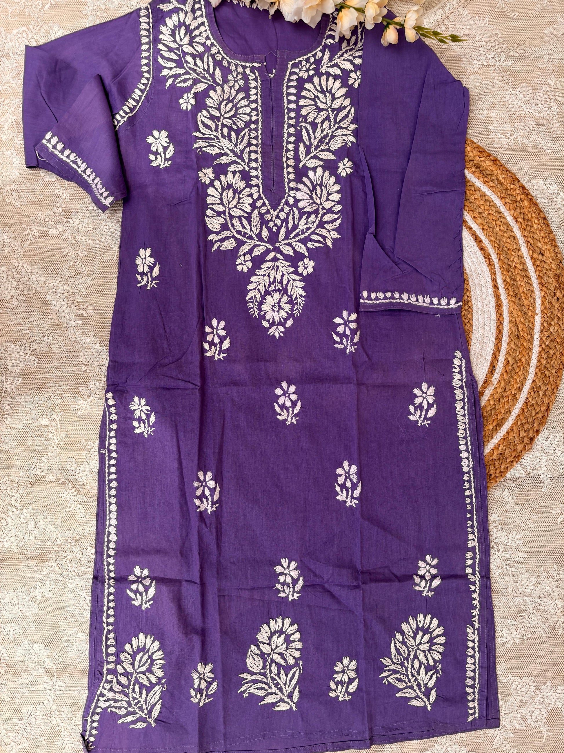 Purple Lucknowi Kurta