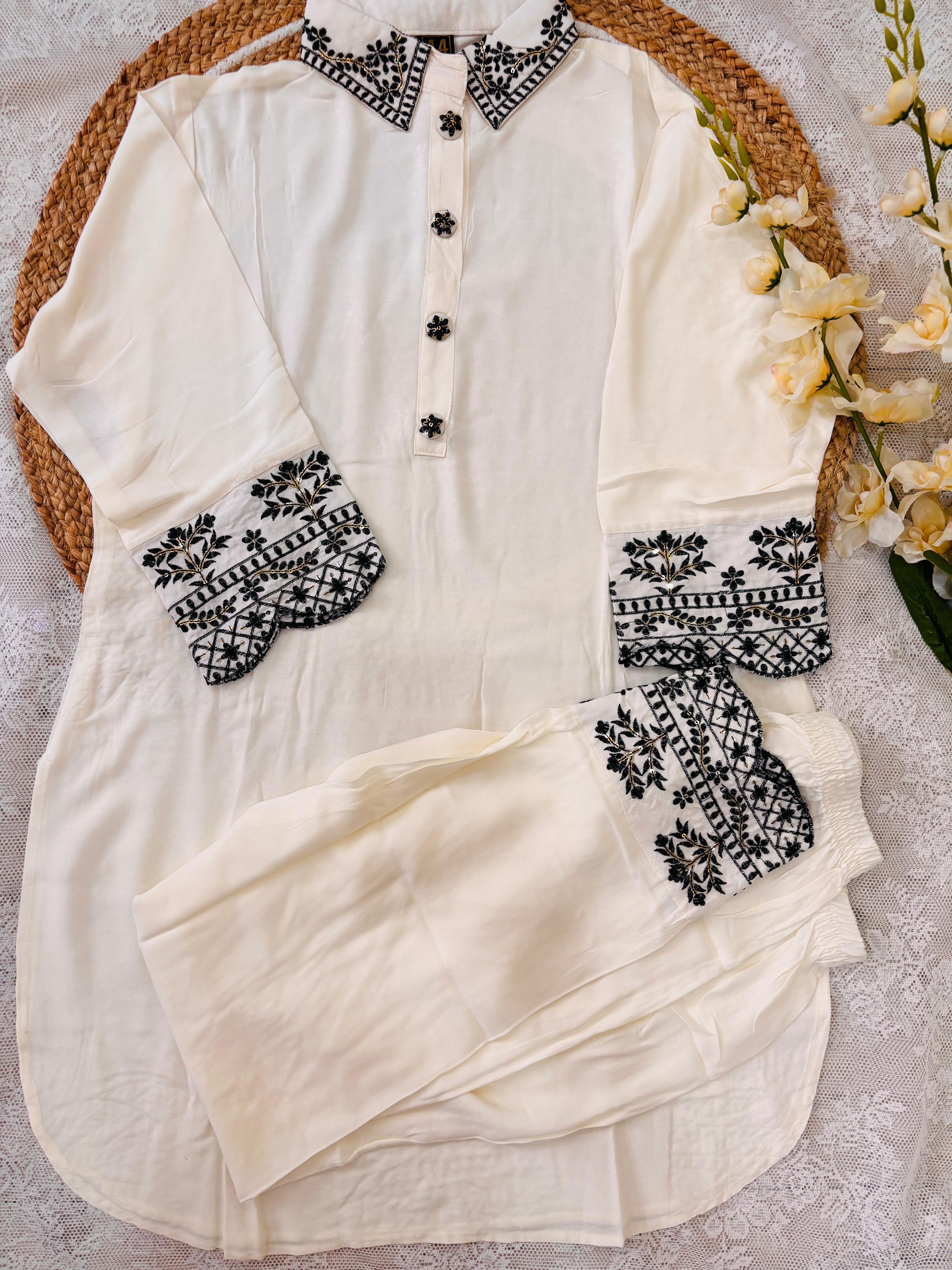 Embroidered Rayon Coord Set