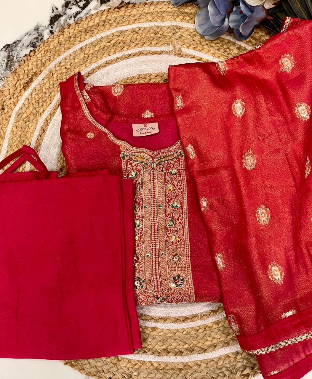 Shimmer Embellished Party Wear Suit